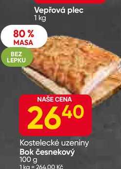 Kostelecké uzeniny Bok česnekový 100 g 