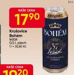 Krušovice Bohém ležák 0,5 l, plech 