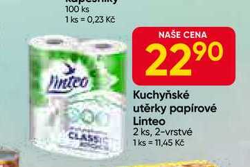 Linteo Kuchyňské utěrky papírové 2 ks, 2-vrstvé 