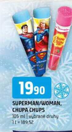 SUPERMAN/WOMAN, CHUPA CHUPS 105 ml vybrané druhy 