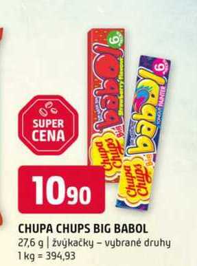 Chupa Chips BIG BABOL 27,6 g žvýkačky vybrané druhy 