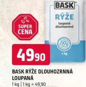 BASK RÝŽE DLOUHOZRNNÁ LOUPANÁ 1 kg