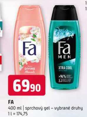 FA 400 ml sprchový gel vybrané druhy