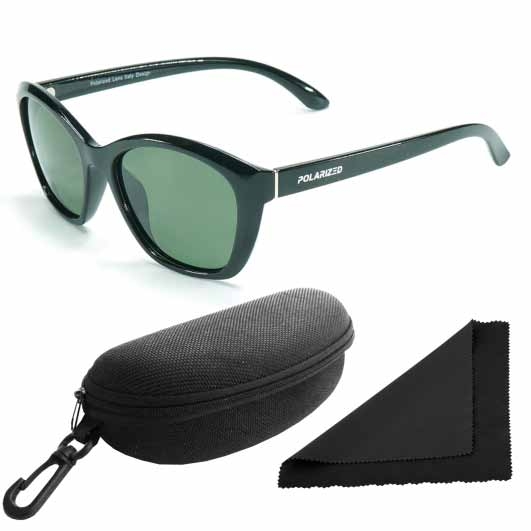Brýle sluneční Polarized 247 - obroučky černé-červené / skla tmavá / polarizační skla / pouzdro a utěrka