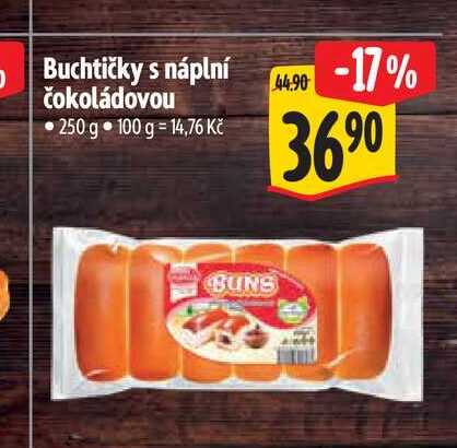 Buchtičky s náplní čokoládovou 250 g 