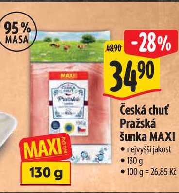  Česká chuť Pražská šunka MAXI 130 g