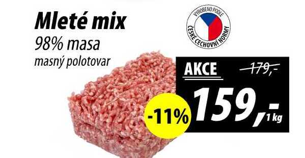 Mleté mix 98% masa masný polotovar, 1 kg