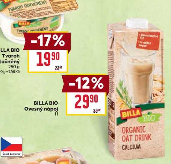 BILLA BIO Ovesný nápoj 1l