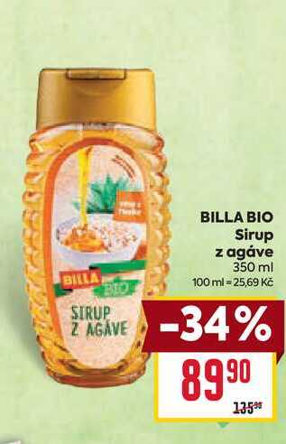 BILLA BIO Sirup z agáve 350 ml 
