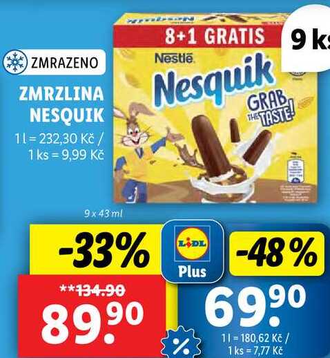 ZMRZLINA NESQUIK, 9x 43 ml 