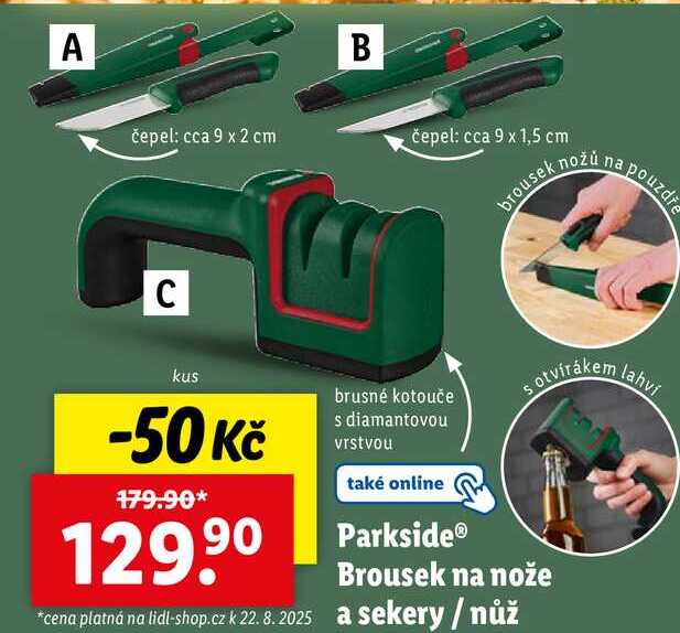 Parkside Brousek na nože a sekery/nůž 