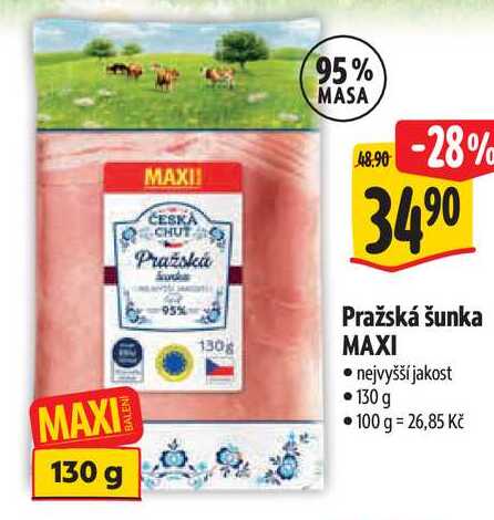 Pražská šunka MAXI, 130 g