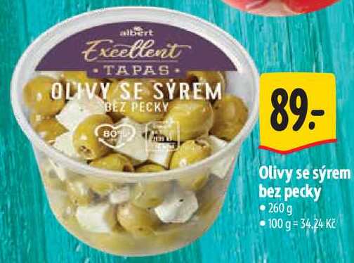 Olivy se sýrem bez pecky, 260 g