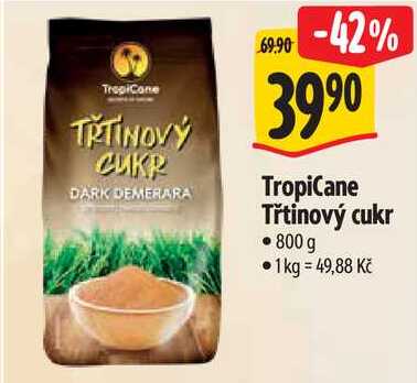 TropiCane Třtinový cukr, 800 g 