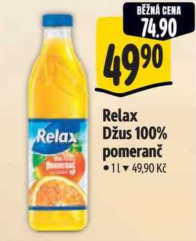 Relax Džus 100% pomeranč, 1 l