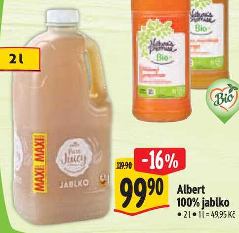 Albert 100% jablko, 2 l