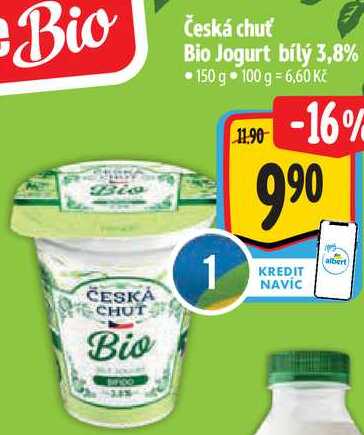 Česká chuť Bio Jogurt bílý 3,8%, 150 g 
