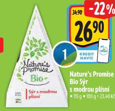Nature's Promise Bio Sýr s modrou plísní, 115 g