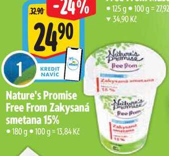 Nature's Promise Free From Zakysaná smetana 15%, 180 g