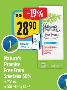Nature's Promise Free From Smetana 30%, 200 ml 
