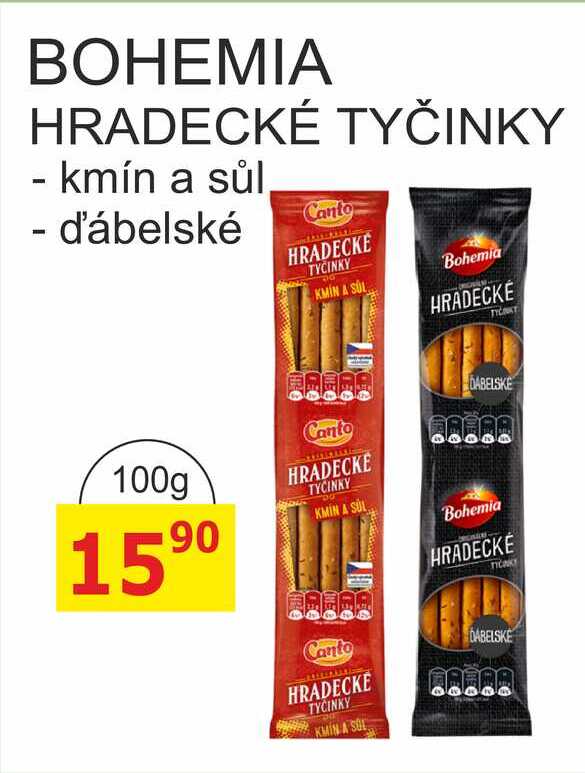 BOHEMIA HRADECKÉ TYČINKY 100g