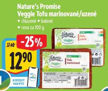 Nature's Promise Veggie Tofu marinované/uzené, cena za 100 g