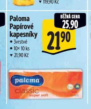 Paloma Papírové kapesníky 3vrstvé 10x 10 ks 