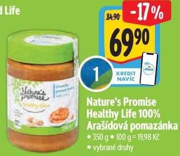 Nature's Promise Healthy Life 100% Arašídová pomazánka, 350 g 