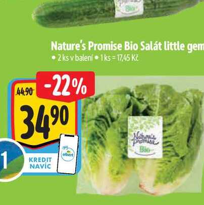   Nature's Promise Bio Salát little gem 2 ks  