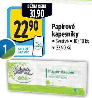 Papírové kapesníky, 10x 10 ks