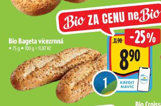 Bio Bageta vícezrnná 75 g 