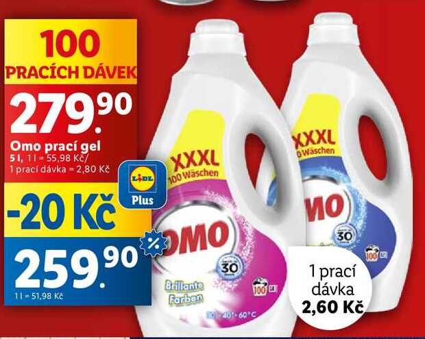 Omo prací gel 5 l/100 PD