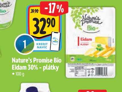   Nature's Promise Bio Eidam 30% - plátky  100 g 