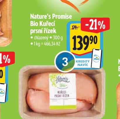  Nature's Promise Bio Kuřecí prsní řízek 300 g 