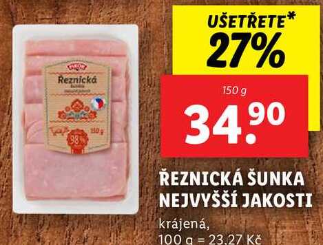 ŘEZNICKÁ ŠUNKA NEJVYŠŠÍ JAKOSTI, 150 g