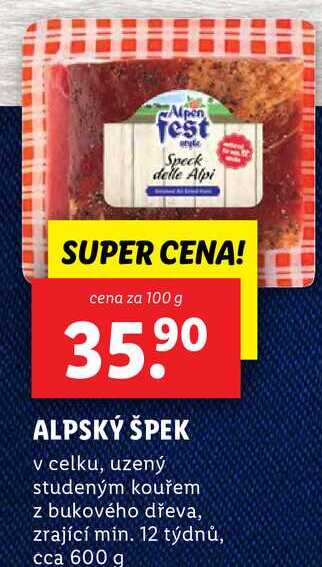 ALPSKÝ ŠPEK, cena za 100 g