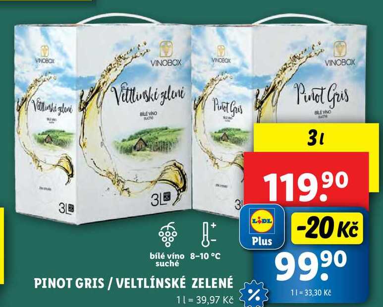 PINOT GRIS/VELTLÍNSKÉ ZELENÉ, 3 l