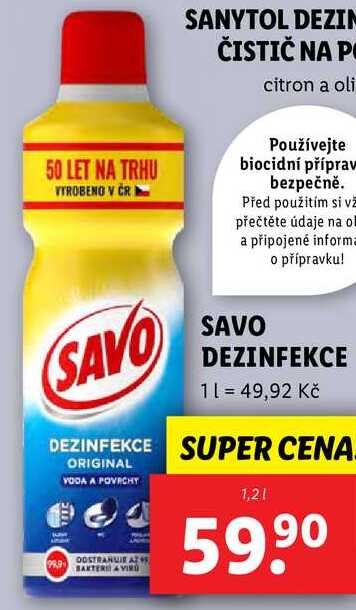 SAVO DEZINFEKCE, 1,2 l