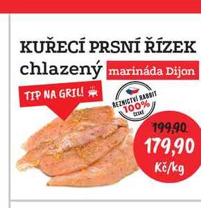 KUŘECÍ PRSNÍ ŘÍZEK chlazený marináda Dijon 1kg  