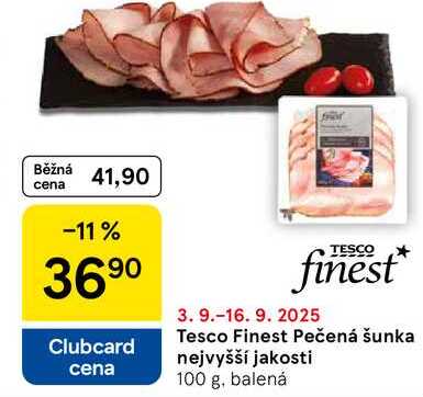 Tesco Finest Pečená šunka nejvyšší jakosti, 100 g, balená 