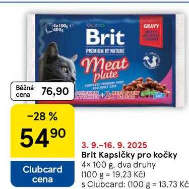 Brit Kapsičky pro kočky, 4x 100 g, dva druhy