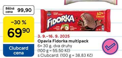 Opavia Fidorka multipack, 6x 30 g, dva druhy 