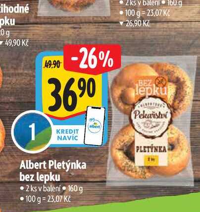  Albert Pletýnka bez lepku 2 ks  160 g