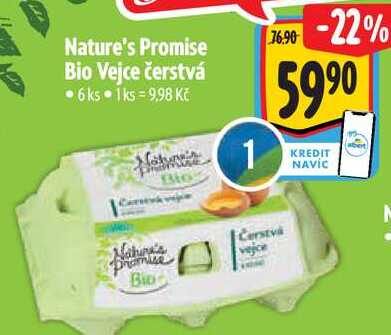 Nature's Promise Bio Vejce čerstvá  6 ks 