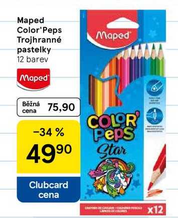 Maped Color'Peps Maped Trojhranné pastelky, 12 barev