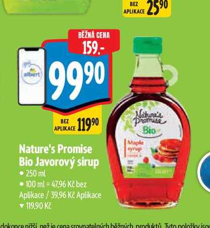  Nature's Promise Bio Javorový sirup  250 ml 