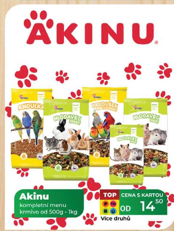 Akinu ompletní menu krmivo od 500g - 1kg  