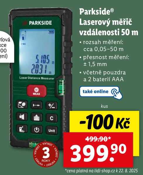 Parkside Laserový měřič vzdálenosti 50 m