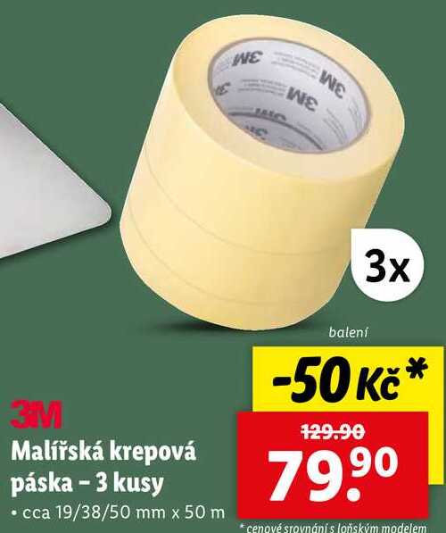 Malířská krepová páska - 3 kusy