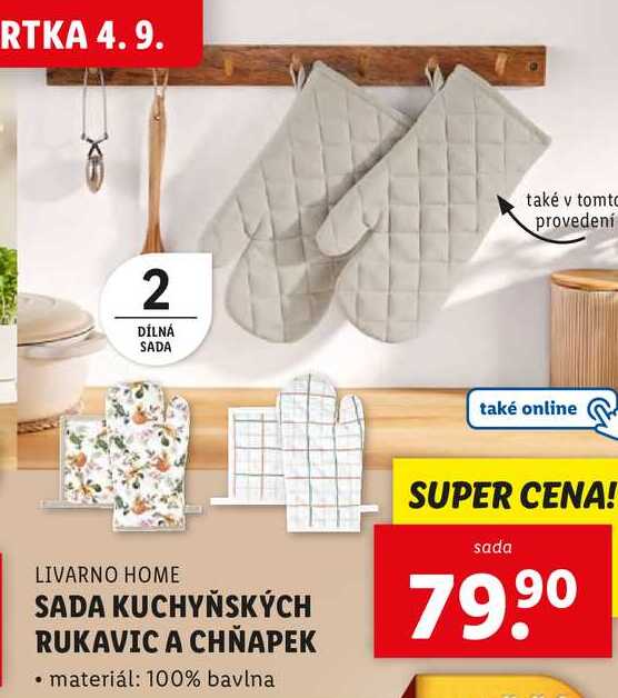 SADA KUCHYŇSKÝCH RUKAVIC A CHŇAPEK